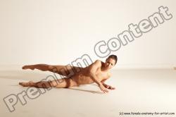 Underwear Gymnastic poses Woman White Moving poses Athletic medium brown Dynamic poses Academic